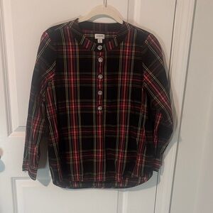 J. Crew Black and Red Plaid Blouse